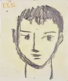 Head of a Boy by Pablo Picasso, painted and glazed ceramic, sold May 2023