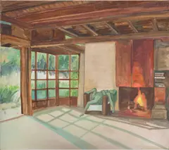Jill Mulleady, Schindler House, 2017, oil on canvas