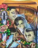 Mario Ayala, Sunset, Haircut, 2017, airbrush on canvas