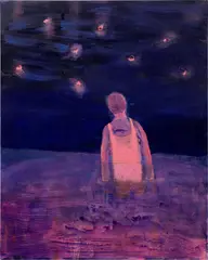 Katherine Bradford, Magenta Rise, 2016, acrylic on canvas