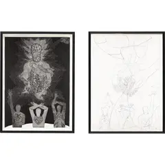 Two works: (i) Siempre Vuelvo ; (ii) Boceto de la obra Siempre Vuelvo by Belkis Ayón, 1993, (i) collograph (ii) ink and pencil on paper, sold May 2023