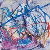 Jadé Fadojutimi, Frosted Revolution, 2020, oil, oilstick and marker on board