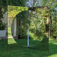 3-Dimensional Circle Illuminated by Jeppe Hein, 2007, Remix Super Mirror, steel, Plexiglas, LED technique and mirror foil, sold May 2023