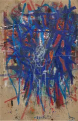 Spencer Lewis, Little Figure, 2018, acrylic, oil, enamel spray paint and ink on canvas