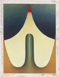 Loie Hollowell, Point of Entry (red slice over green lingam), soft pastel and graphite on paper