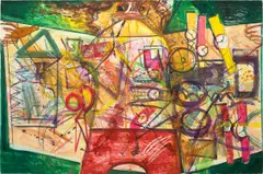 Dana Schutz, Flasher, 2012, monotype with watercolor, pastel, crayon and pencil on paper