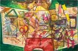 Dana Schutz, Flasher, 2012, monotype with watercolor, pastel, crayon and pencil on paper