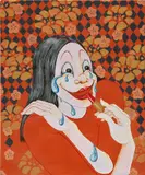 Zoé Blue M., Morning Routine, 2018, acrylic on dyed linen