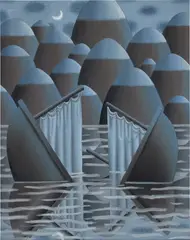 sinking ship by Laurens Legiers, 2020, oil on canvas, sold May 2023