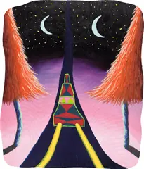 Night Car (vague distinction 4) by Eliot Greenwald, 2021, oilstick and acrylic on canvas, sold May 2023