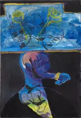 Jonathan Lyndon Chase, Hacate, 2017, glitter, acrylic, marker and graphite on canvas