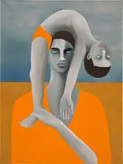 La paternité #2 by Rebecca Brodskis, 2020, oil on canvas, sold May 2023