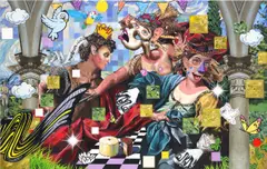 Allison Zuckerman, Abduction, 2019, acrylic and archival CMYK ink on canvas