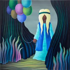 Party B by Jordi Ribes, 2021, oil on canvas, sold May 2023
