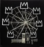 Banksquiat (Grey) by Banksy, 2019, screenprint on grey card, sold May 2023