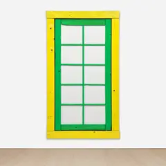 the no by Ugo Rondinone, 2015, acrylic on wood with Plexiglas, sold May 2023