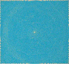 Y.Z. Kami, Blue Dome II, 2009, printed paper collage on canvas