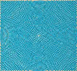 Y.Z. Kami, Blue Dome II, 2009, printed paper collage on canvas