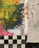 Oscar Murillo, Untitled, 2013, oil, oilstick, dirt and tape on canvas
