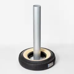 Cady Noland, Untitled, 1997, metal tube and tire