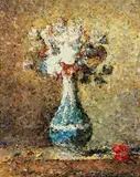 Flowers in a Blue and White Vase, After Chardin (from Pictures of Magazines ) by Vik Muniz, 2005, archival inkjet print, offered May 2023