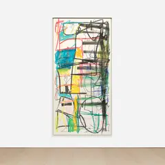 Untitled by Aaron Garber-Maikovska, 2015, ink and pastel on archival gator board, sold May 2023
