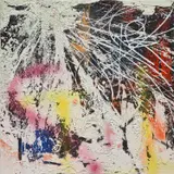 José Parla, Interdependence, 2020, collage, acrylic, enamel, ink and plaster on panel