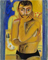 Winter Morning by Louis Fratino, 2017, oil and crayon on canvas, sold Sep 2023