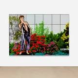 Gilbert&George, Man-God, 1988, mixed media, in artist's frame, in 28 parts