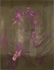 Untitled by Julian Schnabel, 1990, oil on army tarpaulin, sold Sep 2023