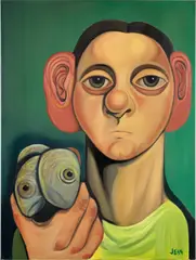 A Precious Gift by Jess Valice, 2021, oil on canvas, sold Sep 2023