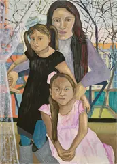 Yessi, Angela and Jessica by Aliza Nisenbaum, 2013, oil on linen, sold Sep 2023