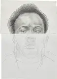 Titus Kaphar, Unfit Description II, 2014, graphite on two adjoined sheets of paper