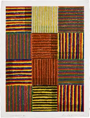 McArthur Binion, Self:Portrait VI, 2005, oilstick, sepia ink, Staonal crayon, graphite and laser image print collage on paper