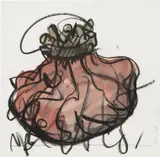 Claes Oldenburg, Study for Double Nose Nurse Punching Bag, 1969, crayon and watercolor on paper