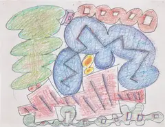 Elizabeth Murray, Study for "Bop", 2002, graphite and colored pencil on paper