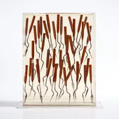 Arman, Untitled, 1974, palette knives in polyester resin
