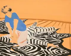 Finding Zebra by Tala Madani, 2008, oil on canvas, sold Sep 2023