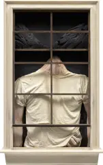 Dan Herschlein, Loon, 2016, wood, plaster, pigmented joint compound, milk paint, wax and t-shirt
