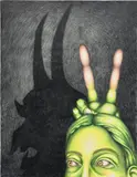 Samantha Rosenwald, Devil's Advocate, 2021, colored pencil on canvas