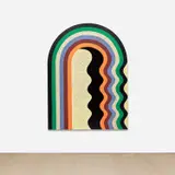 Matt Kleberg, Electric Shimmy, 2021, oilstick on shaped canvas