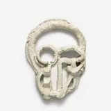 Thomas Houseago, Yet to be titled (undulating mask), 2013, bronze with white patina