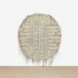 Igshaan Adams, SAWW (sallalahu aleyhi wasallam) I, 2017, acrylic beads, pearls, polyester rope, soda, tea, coffee, dyes, spices and cleaning detergents