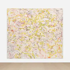 New Yellow and Orange by Sue Williams, 1996, oil on canvas, sold Sep 2023