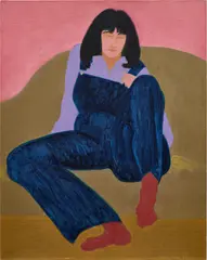 Ann in Overalls by March Avery, 1984, oil on board, sold Sep 2023