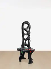 Fauteuil "dos à dos” by Niki de Saint Phalle, 1990, painted polyurethane, sold Sep 2023