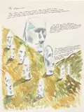 Untitled (The shapes...) by Raymond Pettibon, 1997, ink and watercolor on paper, sold Sep 2023