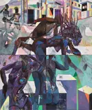 Che Lovelace, Street Dancers, 2021, acrylic and dry pigment on panel