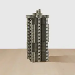 Los Carpinteros, Edificio Altavoces (Torres Blancas), 2016, MDF, loudspeakers and amplifier
