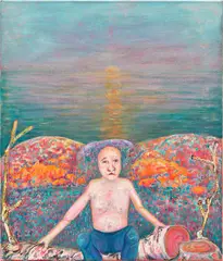 Andriu Deplazes, Körper in Sonnenspiegelung (Body in sunlight reflection), 2021, oil on canvas